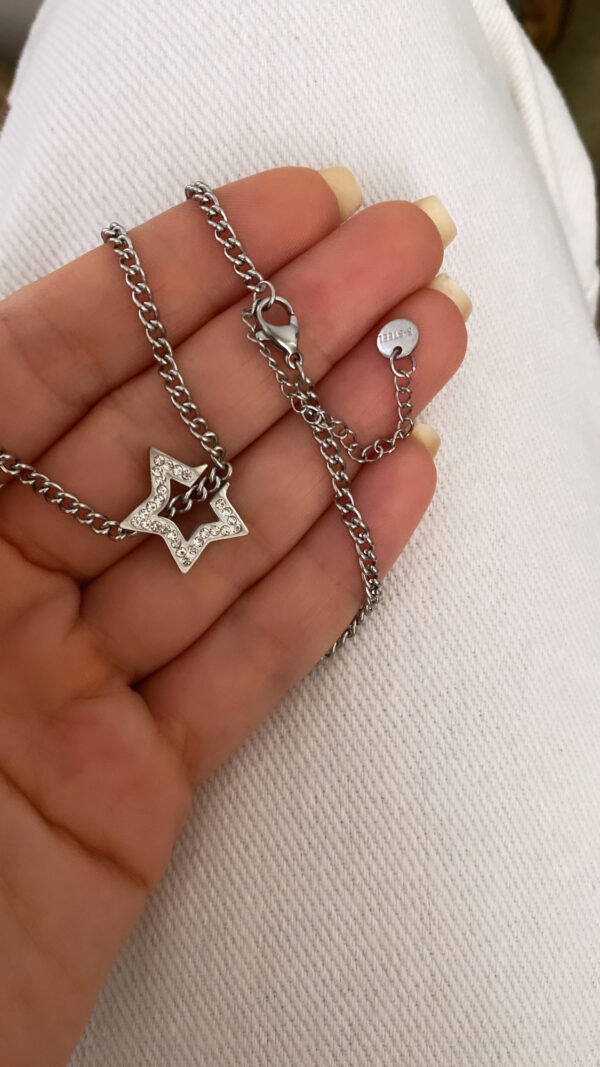 Yıldız Model - Tasarım Model - Kutup Yıldızı Model Silver Çelik Kolyeler - Görsel 2