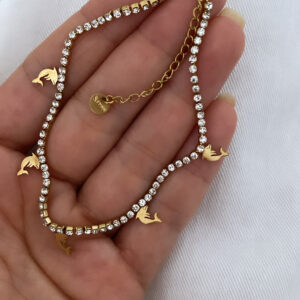Balık Figür Sırataşlı Gold Çelik Halhal