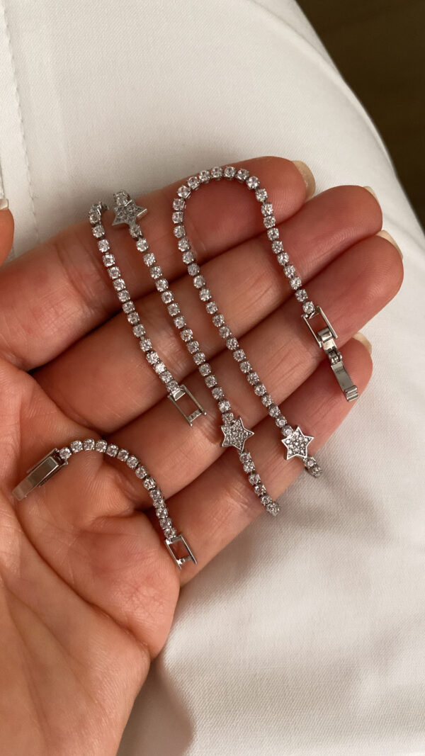 Suyolu Model - Kutup Yıldız Model - İtalyan Zincir Silver Çelik Kolyeler - Görsel 3