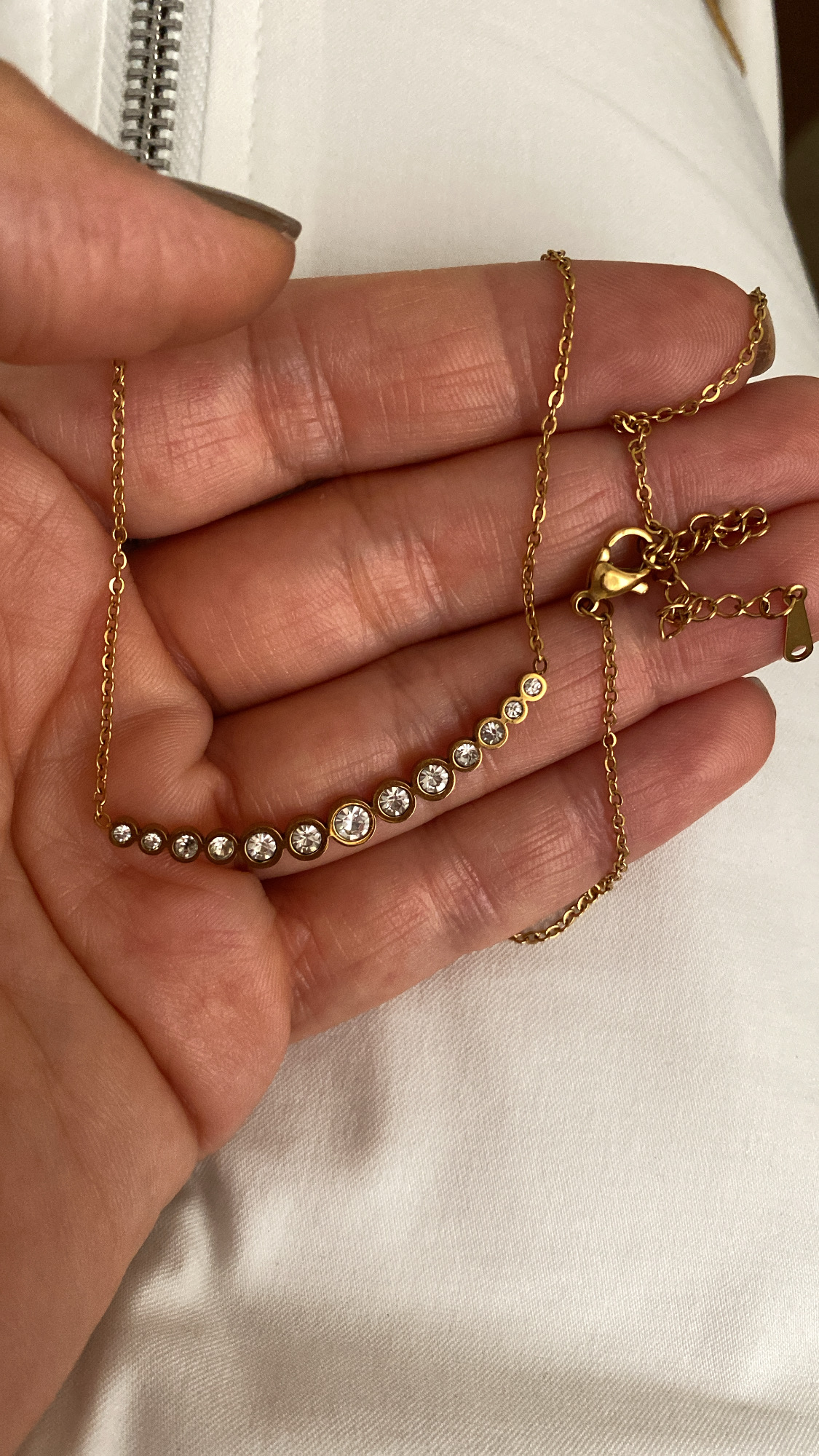 Sırataş Model - Taşlı Halka Ok Model Gold Çelik Kolyeler - Görsel 3