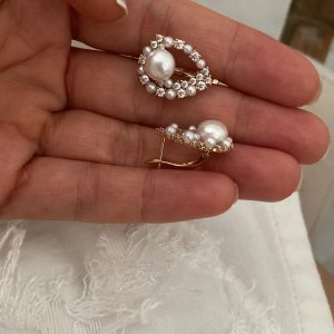 Barok İnci Taşlı Çelik Küpe