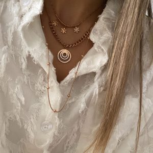 Alternative view of Çiçek Model - Halka Zincir Model -  Topçuk Model Rose Çelik Kolyeler