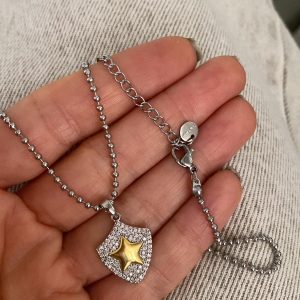 Alternative view of İtalyan Zincir - Yıldız Plaka Model - Barok İnci Silver Çelik Kolyeler