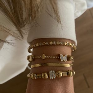 Yıldız Kelepçe - İkili Model - PNDR Model Gold Çelik Bileklikler