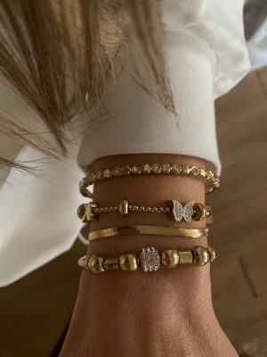 Yıldız Kelepçe - İkili Model - PNDR Model Gold Çelik Bileklikler