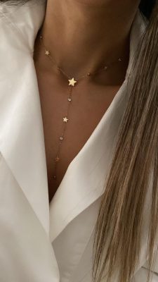 Yıldız Taşlı Y Zincir Kolye