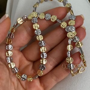 Alternative view of Ezme Pullu Model - Tasarım Model - Halka Taşlı Sallantılı Model Çelik Kolyeler