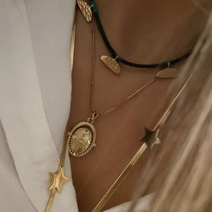 Ezme Tasarım Model - Plaka Model - Yıldız Detay Model Çelik Kolyeler