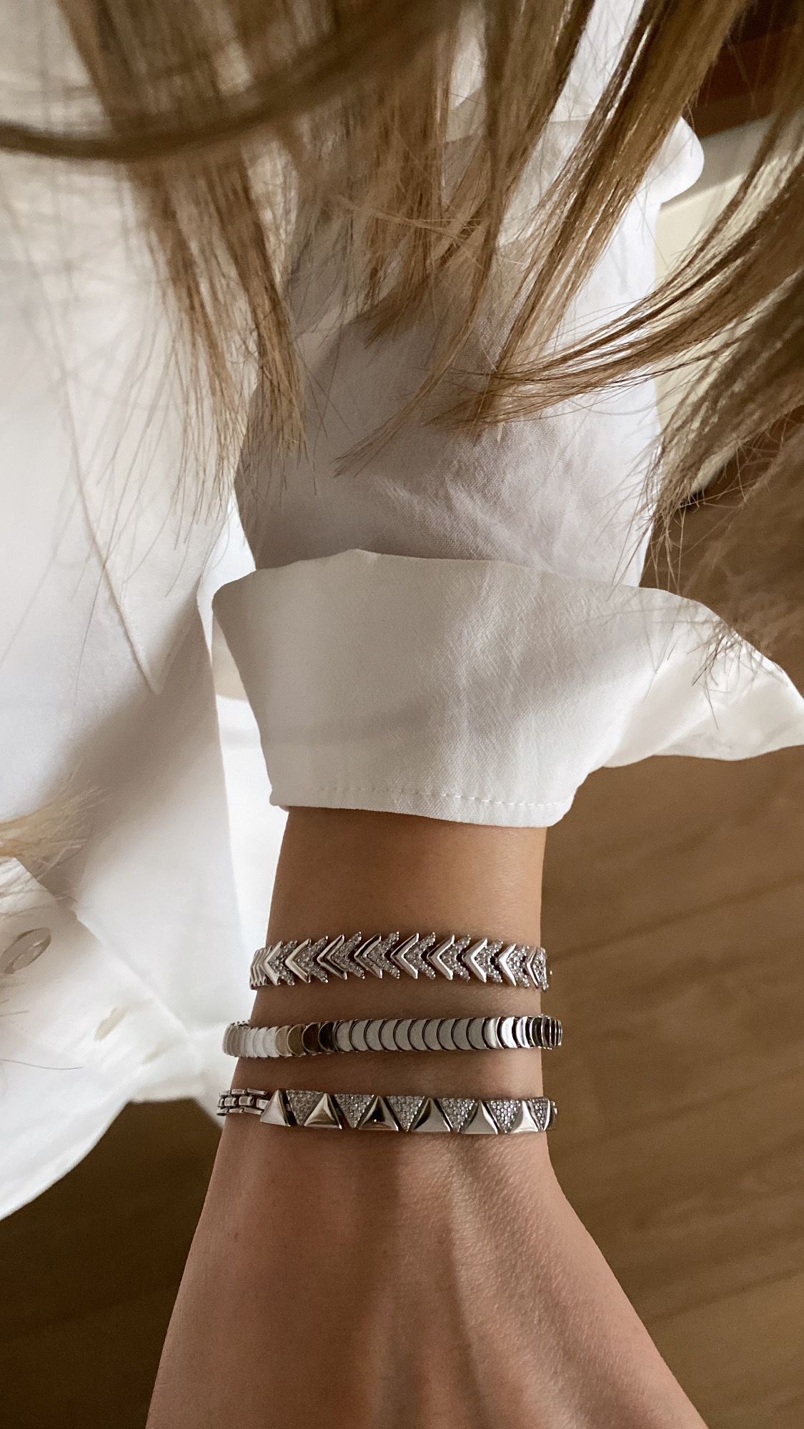 Balıksırtı Model - Ay Model - Üçgen Model Çelik Bileklikler - Görsel 5