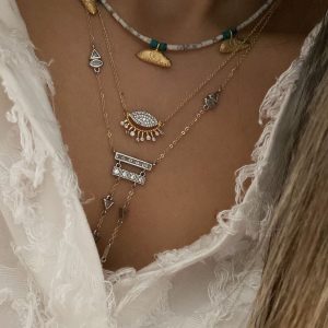 Ezme Tasarım Model - Minimal Göz Model - Tasarım Sallantılı Model özel seri ithal Kolyeler