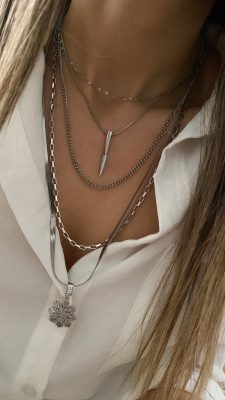 Yaprak Model - Üçlü Model - Güneş Model Çelik Kolyeler