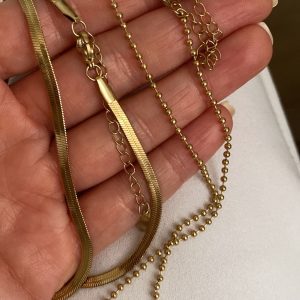 Alternative view of İkili İtalyan Zincir Model - Taşlı Üçgen Model - Güneş Model Gold Çelik Kolyeler