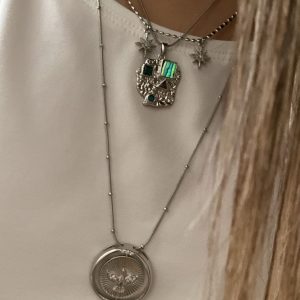 Kutup Yıldız Model - Geo Tasarım Model - Uzun Plaka Model özel seri ithal Kolyeler