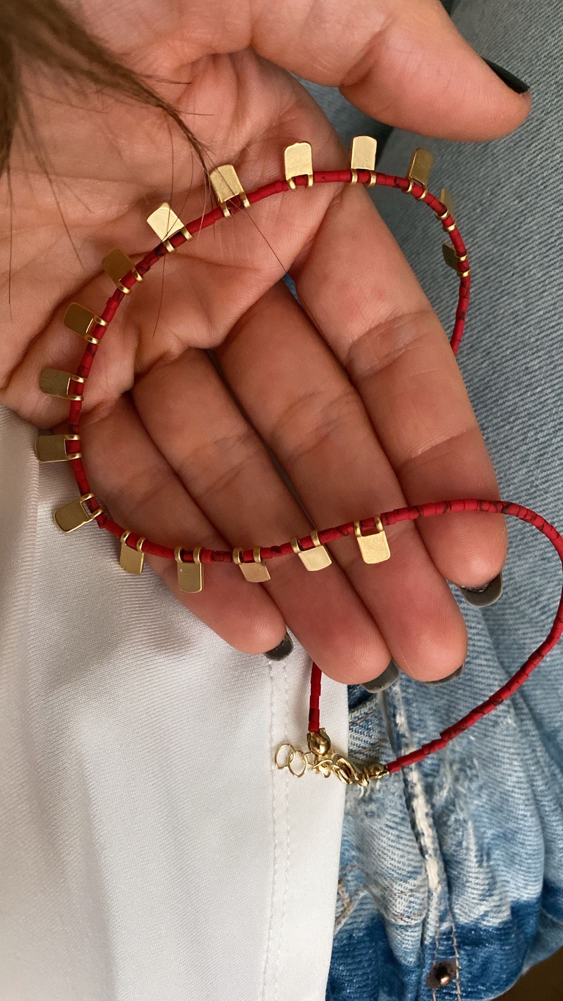 Kırmızı Pullu Model - Madalyon Model - TasarımUzun Model özel seri ithal Kolyeler - Görsel 5