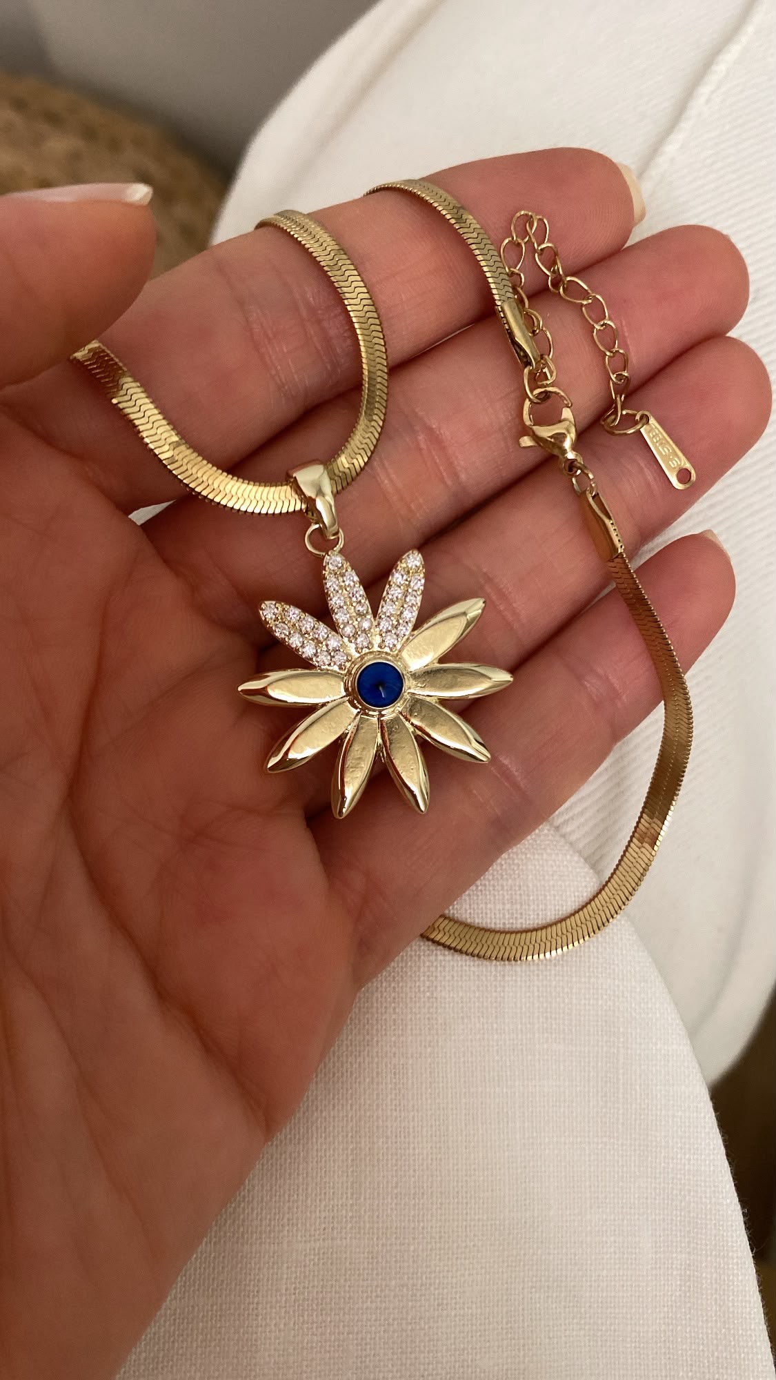Melek Model - Topçuk Model - Çiçek Model - Kıl Model Gold Çelik Kolyeler - Görsel 3