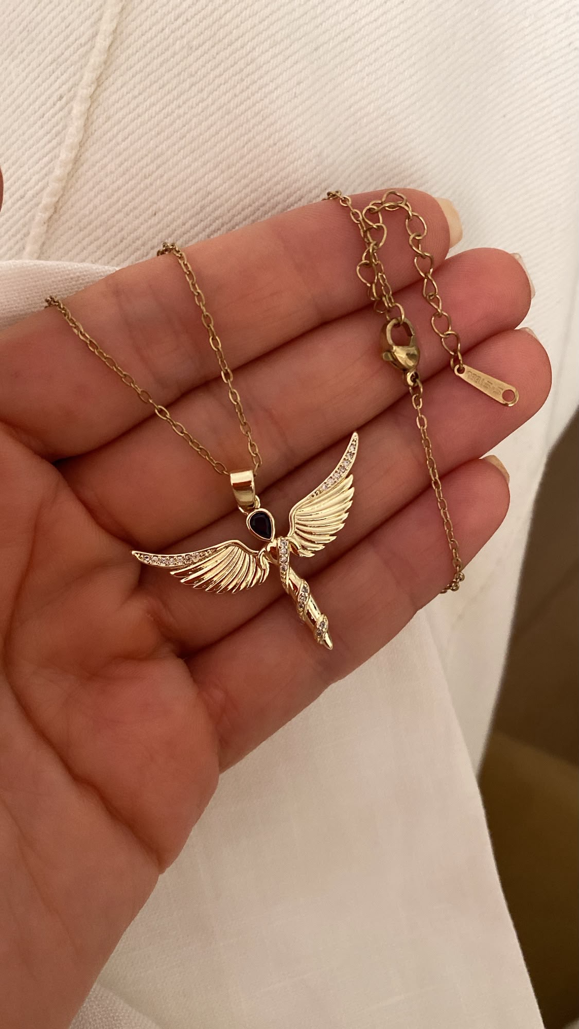 Melek Model - Topçuk Model - Çiçek Model - Kıl Model Gold Çelik Kolyeler - Görsel 2