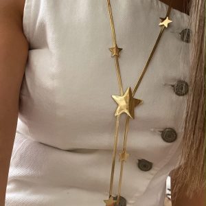 Yıldız Detay Gold Çelik Kolye